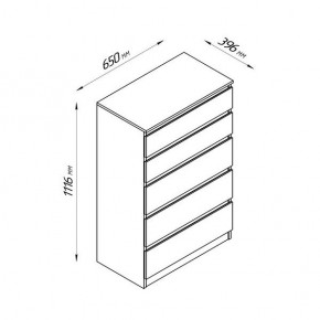 2.03.02.070.4 КАСТОР комод 5 ящиков RU серый в Когалыме - kogalym.ok-mebel.com | фото 2