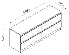 2.03.03.100.4 КАСТОР тумба 4 ящика RU серая в Когалыме - kogalym.ok-mebel.com | фото 4