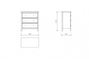 2.08.02.020.14 САГА комод 3 ящика белый/ясень в Когалыме - kogalym.ok-mebel.com | фото