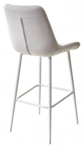 Барный стул ХОФМАН, цвет H-09 Светло-серый, велюр / белый каркас М-City в Когалыме - kogalym.ok-mebel.com | фото 4