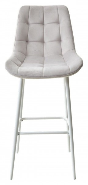 Барный стул ХОФМАН, цвет H-09 Светло-серый, велюр / белый каркас М-City в Когалыме - kogalym.ok-mebel.com | фото 6