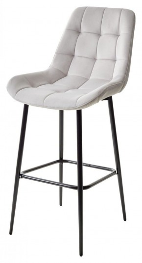 Барный стул ХОФМАН, цвет H-09 Светло-серый, велюр / черный каркас М-City в Когалыме - kogalym.ok-mebel.com | фото 1