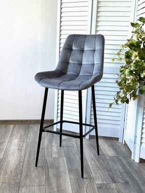 Барный стул ХОФМАН, цвет H-14 Серый, велюр / черный каркас М-City в Когалыме - kogalym.ok-mebel.com | фото 3