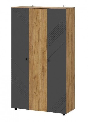 БАЙКАЛ Шкаф трехстворчатый (Графит/Дуб золотой) в Когалыме - kogalym.ok-mebel.com | фото