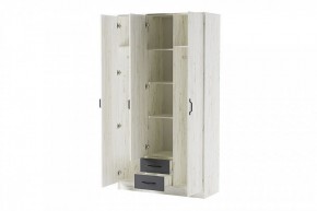 БЕАТРИС Шкаф Трио (дуб крафт белый/антрацит) в Когалыме - kogalym.ok-mebel.com | фото 2