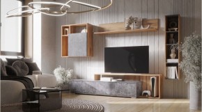 ДАЛЛАС Гостиная (модульная) цемент темный в Когалыме - kogalym.ok-mebel.com | фото