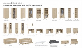 Детская Система Валенсия Шкаф 2-х дверный Дуб сонома в Когалыме - kogalym.ok-mebel.com | фото 4