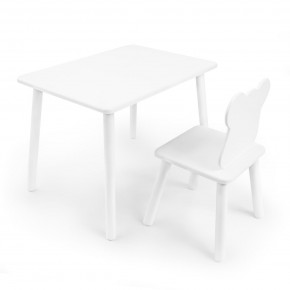 Детский комплект стол и стул «Мишка» Rolti Baby (белый/белый, массив березы/мдф) в Когалыме - kogalym.ok-mebel.com | фото