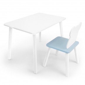 Детский комплект стол и стул «Мишка» Rolti Baby (белый/голубой, массив березы/мдф) в Когалыме - kogalym.ok-mebel.com | фото