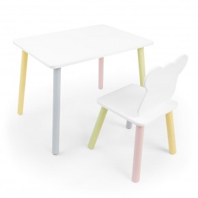 Детский комплект стол и стул «Мишка» Rolti Baby (белый/цветной, массив березы/мдф) в Когалыме - kogalym.ok-mebel.com | фото 1