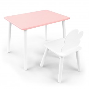 Детский комплект стол и стул «Облачко» Rolti Baby (розовый/белый, массив березы/мдф) в Когалыме - kogalym.ok-mebel.com | фото