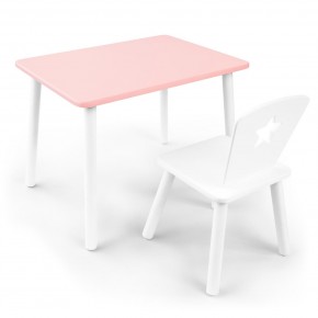Детский комплект стол и стул «Звезда» Rolti Baby (розовый/белый, массив березы/мдф) в Когалыме - kogalym.ok-mebel.com | фото