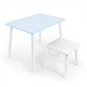 Детский комплект стол и табурет Rolti Baby (голубая столешница/белое сиденье/белые ножки) в Когалыме - kogalym.ok-mebel.com | фото