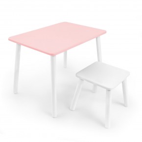 Детский комплект стол и табурет Rolti Baby (розовая столешница/белое сиденье/белые ножки) в Когалыме - kogalym.ok-mebel.com | фото