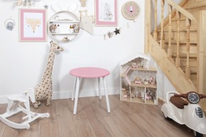 Детский стол круглый Rolti Baby (розовый/белый, массив березы/мдф) в Когалыме - kogalym.ok-mebel.com | фото 1