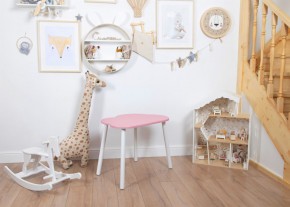 Детский стол Rolti Baby «Облачко»  (розовый/белый, массив березы/мдф) в Когалыме - kogalym.ok-mebel.com | фото 1