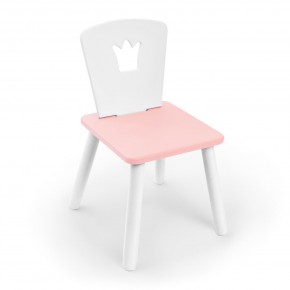 Детский стул Rolti Baby «Корона» (белый/розовый/белый, массив березы/мдф) в Когалыме - kogalym.ok-mebel.com | фото