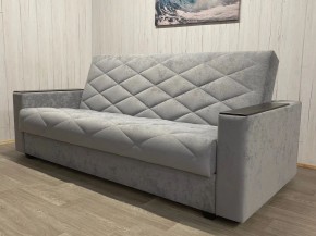 Диван Престиж-15 (НПБ+МДФ) велюр Sensey silver в Когалыме - kogalym.ok-mebel.com | фото 2