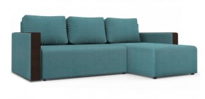 Диван угловой Алиса 3 Vital BLUE - Teos Dark Brown в Когалыме - kogalym.ok-mebel.com | фото