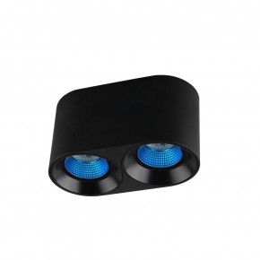 DK3096-BK+CY Светильник накладной IP 20, 10 Вт, GU5.3, LED, черный/голубой, пластик в Когалыме - kogalym.ok-mebel.com | фото 1