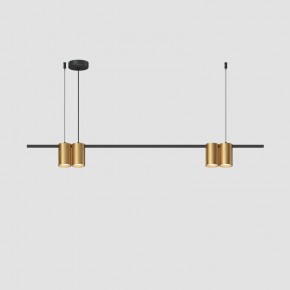DK4061-BK+SG Подвесной светильник ORBIT, IP20, 4xGU10 LED до 15 Вт, черный + сатинированное золото, алюминий в Когалыме - kogalym.ok-mebel.com | фото