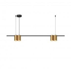 DK4061-BK+SG Подвесной светильник ORBIT, IP20, 4xGU10 LED до 15 Вт, черный + сатинированное золото, алюминий в Когалыме - kogalym.ok-mebel.com | фото 3