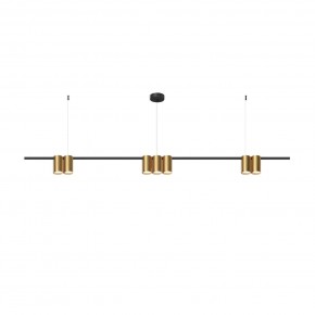 DK4063-BK+SG Подвесной светильник ORBIT, IP20, 7xGU10 LED до 15 Вт, черный + сатинированное золото, алюминий в Когалыме - kogalym.ok-mebel.com | фото 3