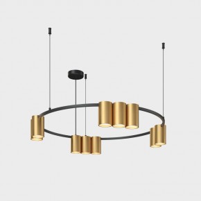 DK4065-BK+SG Подвесной светильник ORBIT , IP20, 10xGU10 LED до 15 Вт, черный + сатинированное золото, алюминий в Когалыме - kogalym.ok-mebel.com | фото