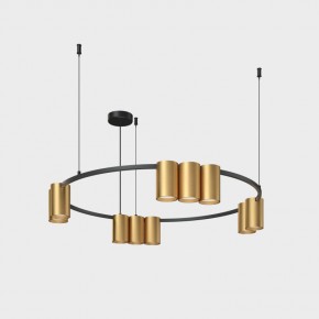 DK4065-BK+SG Подвесной светильник ORBIT , IP20, 10xGU10 LED до 15 Вт, черный + сатинированное золото, алюминий в Когалыме - kogalym.ok-mebel.com | фото 2