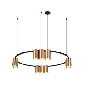 DK4065-BK+SG Подвесной светильник ORBIT , IP20, 10xGU10 LED до 15 Вт, черный + сатинированное золото, алюминий в Когалыме - kogalym.ok-mebel.com | фото 3