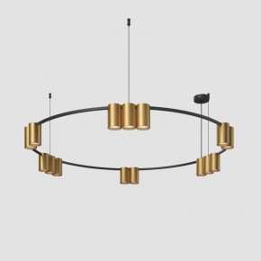 DK4067-BK+SG Подвесной светильник ORBIT, IP20, 15xGU10 LED, до 15 Вт, черный + сатинированное золото, алюминий в Когалыме - kogalym.ok-mebel.com | фото 2