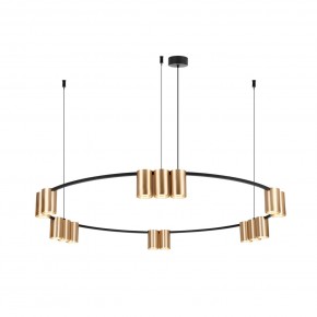 DK4067-BK+SG Подвесной светильник ORBIT, IP20, 15xGU10 LED, до 15 Вт, черный + сатинированное золото, алюминий в Когалыме - kogalym.ok-mebel.com | фото 3