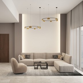 DK4067-BK+SG Подвесной светильник ORBIT, IP20, 15xGU10 LED, до 15 Вт, черный + сатинированное золото, алюминий в Когалыме - kogalym.ok-mebel.com | фото 4