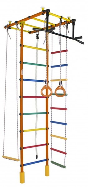 ДСК Атлант оранжевый радуга: турник, кольца, канат, трапеция, веревочная лестница в Когалыме - kogalym.ok-mebel.com | фото 1