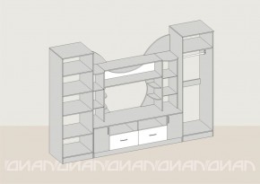 Гостиная Аллегро с 2 шкафами вариант-5 (Ясень светлый/тёмный) в Когалыме - kogalym.ok-mebel.com | фото 2