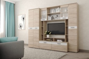 Гостиная Белла (Дуб Сонома/Белый глянец) в Когалыме - kogalym.ok-mebel.com | фото
