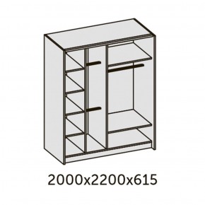 ИННЭС-5 Шкаф-купе 2-х дв. 2000 (2 дв. Ф3 - венге вст. экокожа корич) в Когалыме - kogalym.ok-mebel.com | фото 2