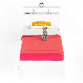 Камелия Кровать с ящиками 0900, цвет белый, ШхГхВ 93,5х217х78,2 см., сп.м. 900х2000 мм., без матраса, основание есть в Когалыме - kogalym.ok-mebel.com | фото 3