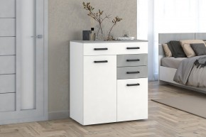Комод Ева (Белый текстурный/Бетонный камень) в Когалыме - kogalym.ok-mebel.com | фото