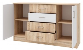БЕАТРИС Комод К1400 (Дуб Сонома/Белый глянец) в Когалыме - kogalym.ok-mebel.com | фото 2