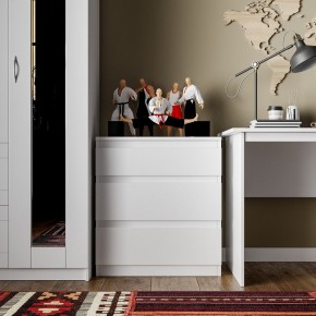 Комод КАСТОР с тремя ящиками, цвет белый в Когалыме - kogalym.ok-mebel.com | фото 3