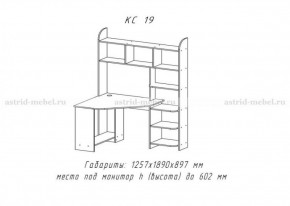 Компьютерный стол №19 (Анкор темный) в Когалыме - kogalym.ok-mebel.com | фото 3