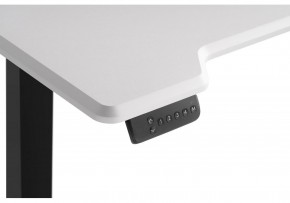 Компьютерный стол Маркос с механизмом подъема 120х75х75 белая шагрень / черный в Когалыме - kogalym.ok-mebel.com | фото 6