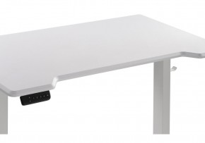 Компьютерный стол Маркос с механизмом подъема 120х75х75 белый / шагрень белая в Когалыме - kogalym.ok-mebel.com | фото 6