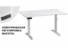 Компьютерный стол Маркос с механизмом подъема 140х80х75 белый / шагрень белая в Когалыме - kogalym.ok-mebel.com | фото