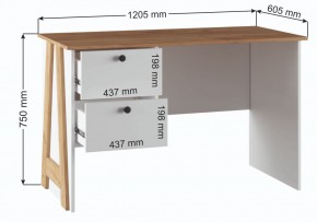 Компьютерный стол Теодора белый / крафт золотой в Когалыме - kogalym.ok-mebel.com | фото 3