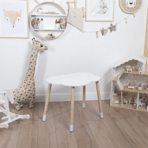 Комплект детский стол ОБЛАЧКО и стул ОБЛАЧКО ROLTI Baby (белая столешница/белое сиденье/береза ножки) в Когалыме - kogalym.ok-mebel.com | фото