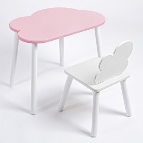 Комплект детский стол ОБЛАЧКО и стул ОБЛАЧКО ROLTI Baby (розовая столешница/белое сиденье/белые ножки) в Когалыме - kogalym.ok-mebel.com | фото