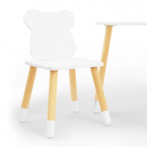 Комплект детской мебели стол и два стула Мишутка (Белый/Белый/Береза) в Когалыме - kogalym.ok-mebel.com | фото