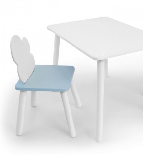 Комплект детской мебели стол и стул Облачко (Белый/Голубой/Белый) в Когалыме - kogalym.ok-mebel.com | фото